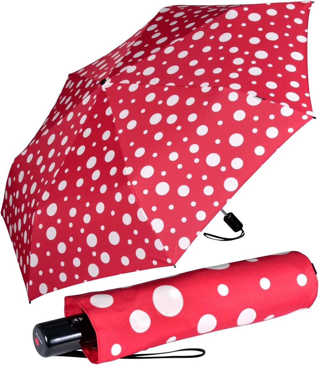 Knirps Taschenschirm Slim Duomatic Dots - Rot, Rot