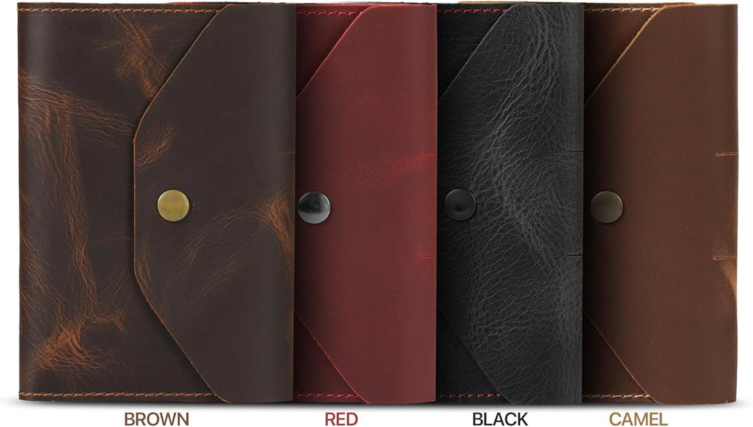 Londo Echtleder Schreibmappe Konferenzmappe mit Notizblock Notizblock und Schloss Rot S, Rot S