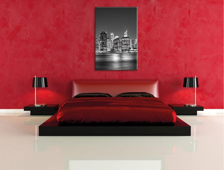 Pixxprint New York City, Format: 100x70 auf Leinwand, XXL riesige Bilder fertig gerahmt mit Keilrahm