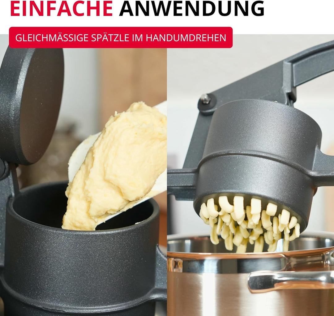 Westmark Spätzle- und Kartoffelpresse Spätzlechef, Traditionelle Lochung für Spätzle wie handgemacht