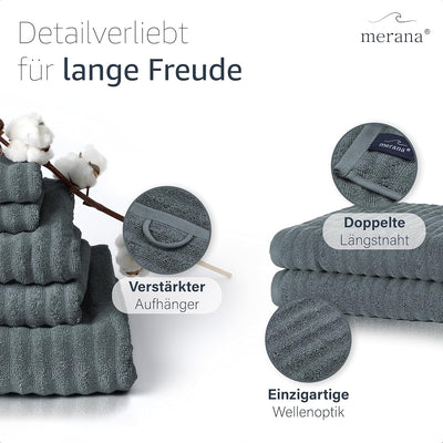 Merana Oslo Duschtücher 70x140cm - 2X Luxus Duschhandtuch - Schnelltrocknendes Duschtuch aus 100% fe