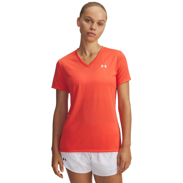 Under Armour Damen Fitness T-Shirt und Tank Tech Short Sleeve Solid S Rot, S Rot