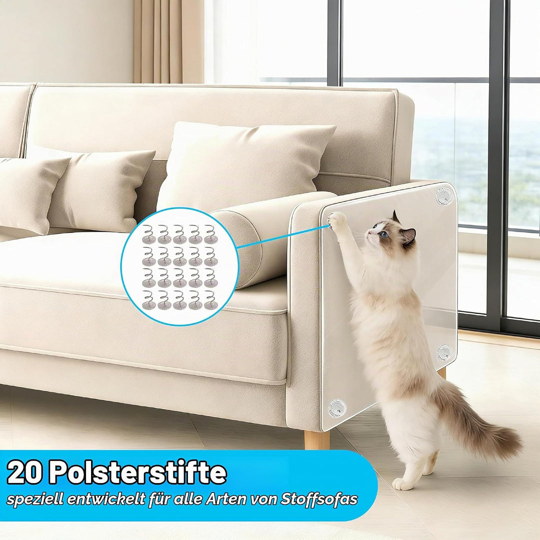 Kratzschutz Sofa Katze Transparent 5m x 42cm,Kratzfolie Katzen Selbstklebend,Flexibler Sofaschutz ge