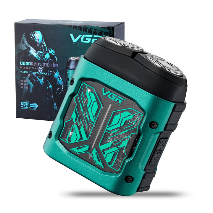 VGR 344 Mini Rasierer Herren, Elektrorasierer Herren mit Magnetischen Doppelrotationsköpfen für Einf