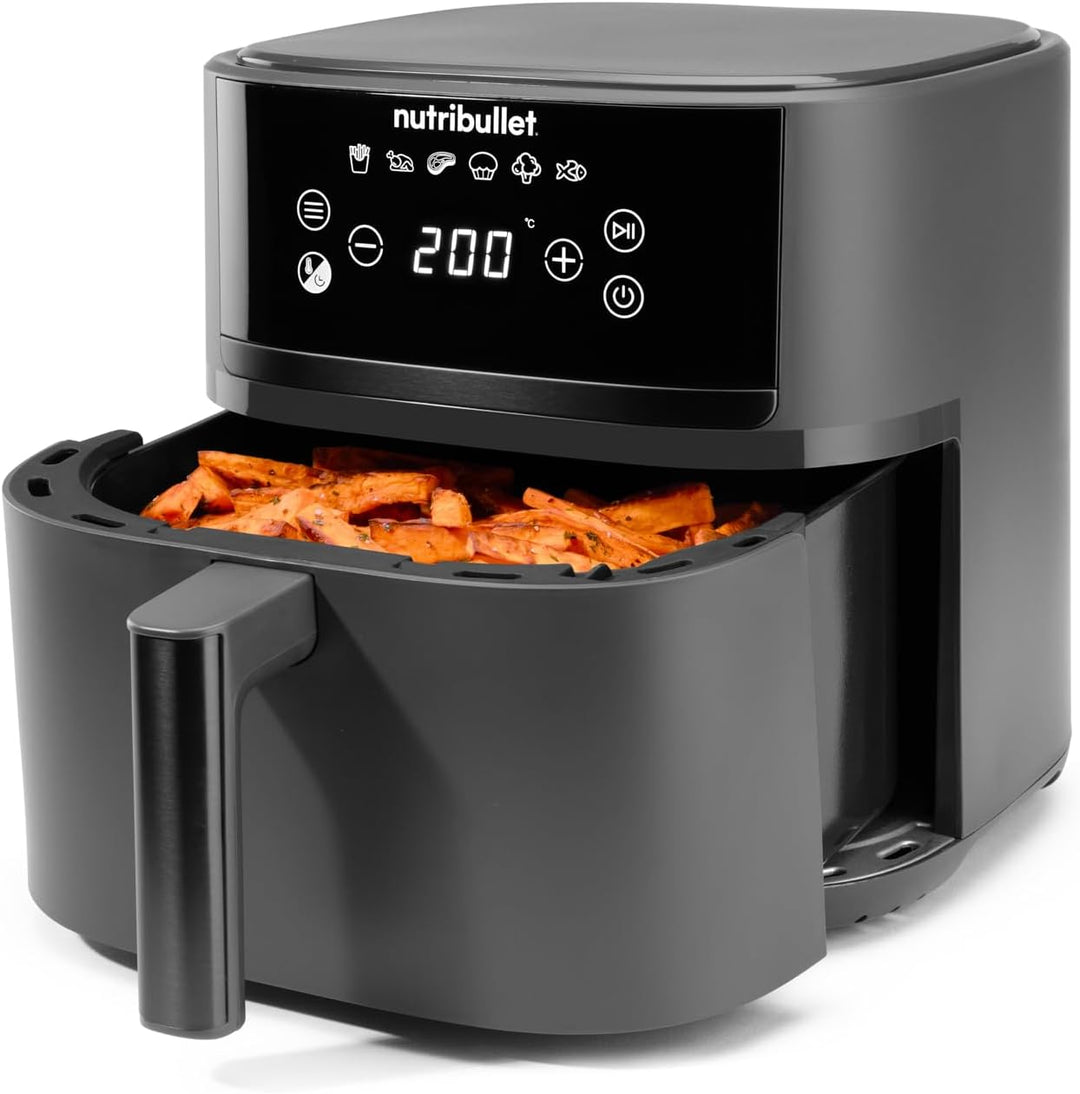 nutribullet Air fryer Crisplite NBA0611DG, Heissluftfritteuse mit 6L Kapazität, 80-200° Temperaturko