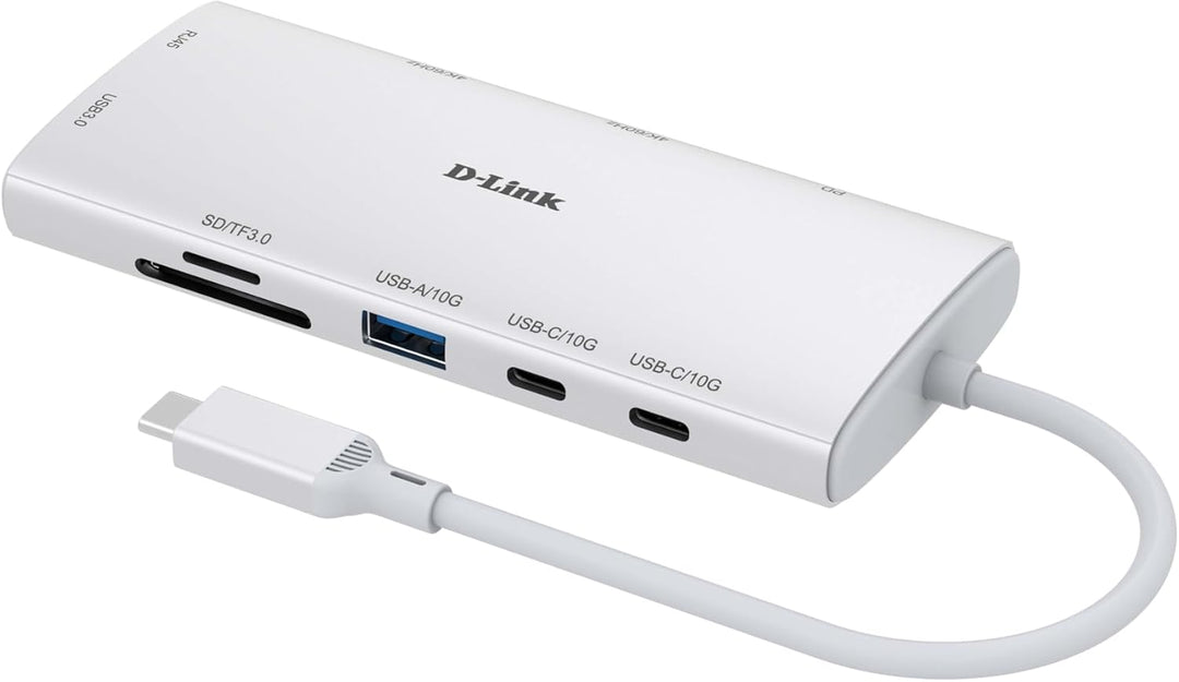 D-Link DUP-A01 USB-C Hub 10-in-1 (2X HDMI 4K@60Hz, USB 3.1/3.0, 100W Power Delivery, SD/microSD, Gig