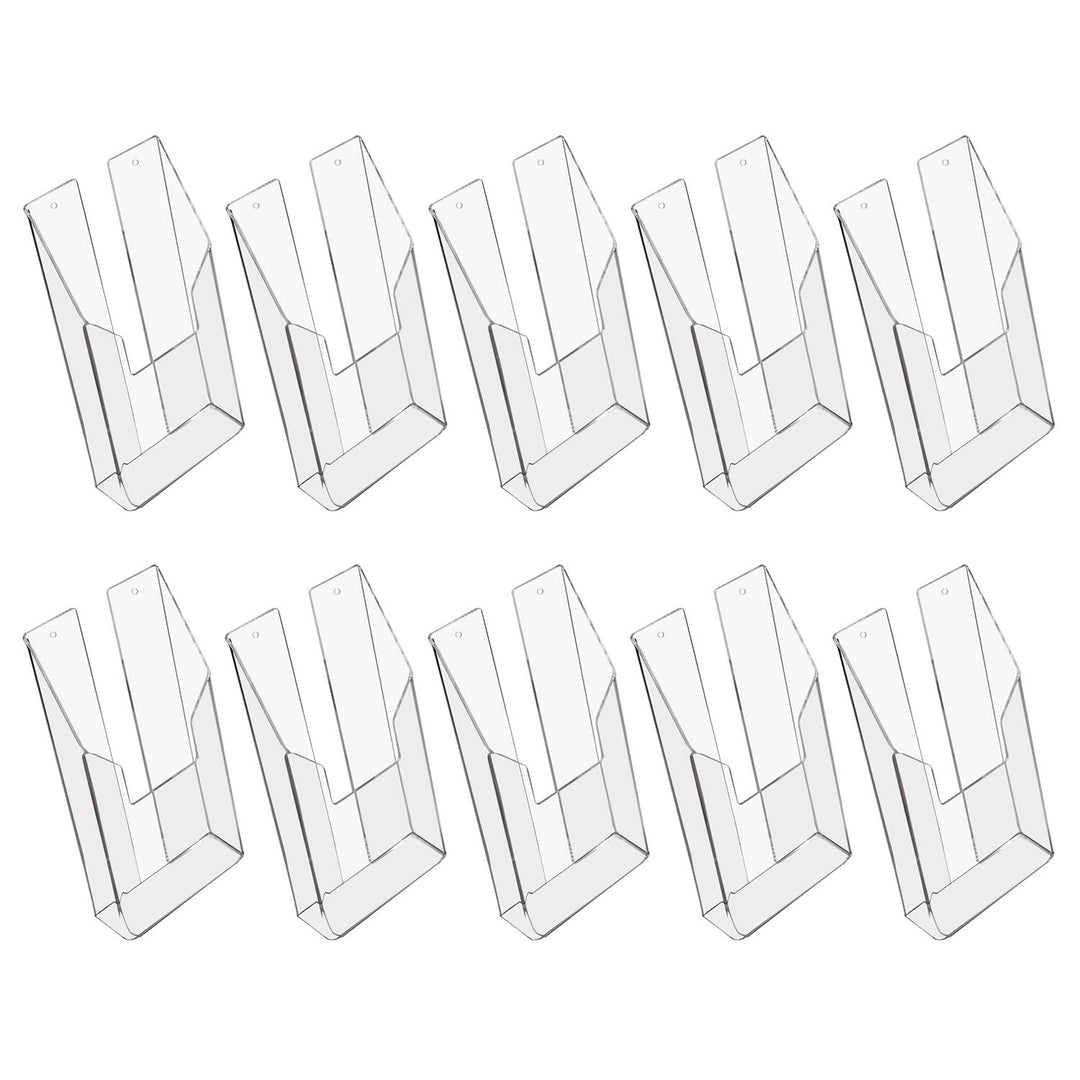 HMF 46841 Wand Prospekthalter aus Acryl | 10 Stück | DIN A6 Hochformat | Transparent 10 Stück DIN A6