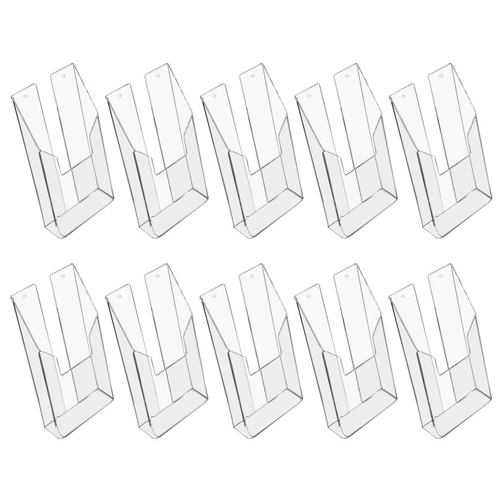 HMF 46841 Wand Prospekthalter aus Acryl | 10 Stück | DIN A6 Hochformat | Transparent 10 Stück DIN A6