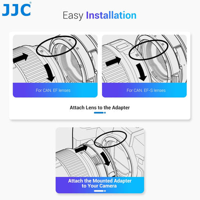 JJC EF-RF Autofokus-Adapter-Konverter für Canon EF EF/S Objektiv auf EOS R Ra RP R3 R5 R5c R6 R6II R