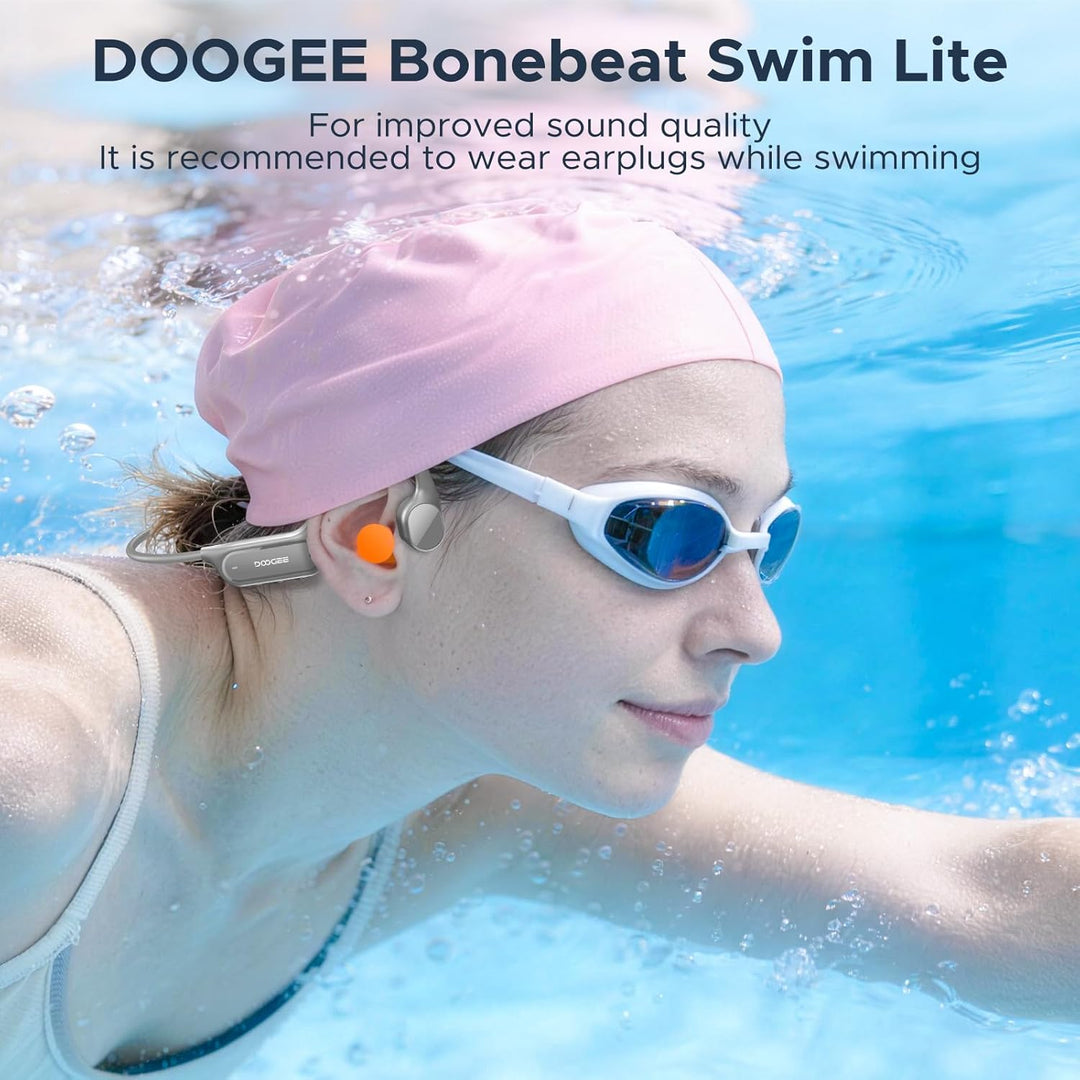 DOOGEE Knochenschall Kopfhörer, IP68 Kopfhörer Schwimmen, 10H Sport Lauf Drahtlos Bluetooth 5.4 Open