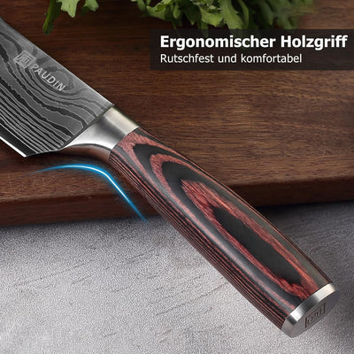 PAUDIN Kochmesser, Klingenlänge 20cm Profi Küchenmesser Messer Chefmesser Allzweckmesser aus hochwer