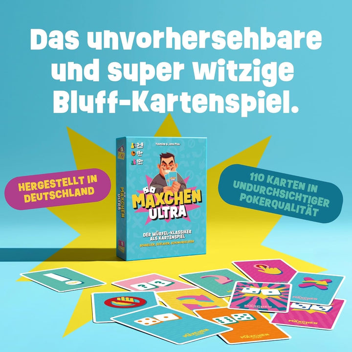 GANZ NEU - Mäxchen Ultra – Lustiges Kartenspiel &amp; Partyspiel | Bluff Spiel für jede Gelegenheit, Sil