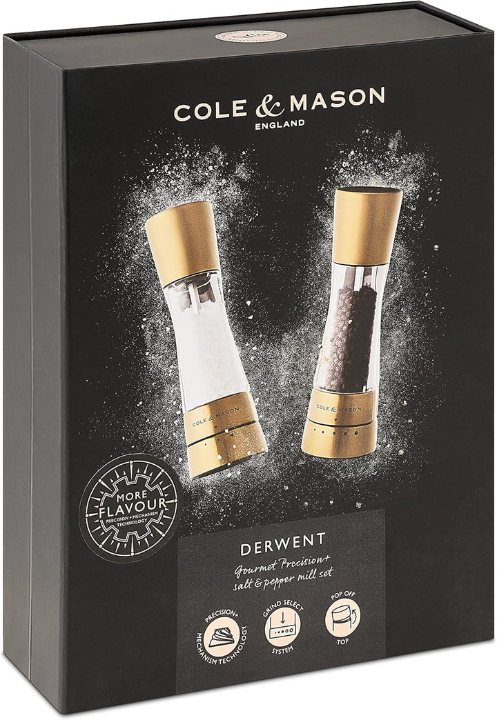Cole & Mason H332017 Derwent Salz und Pfeffer Mühle Set (Gold) / Cole & Mason H611928CS Dover Edelst