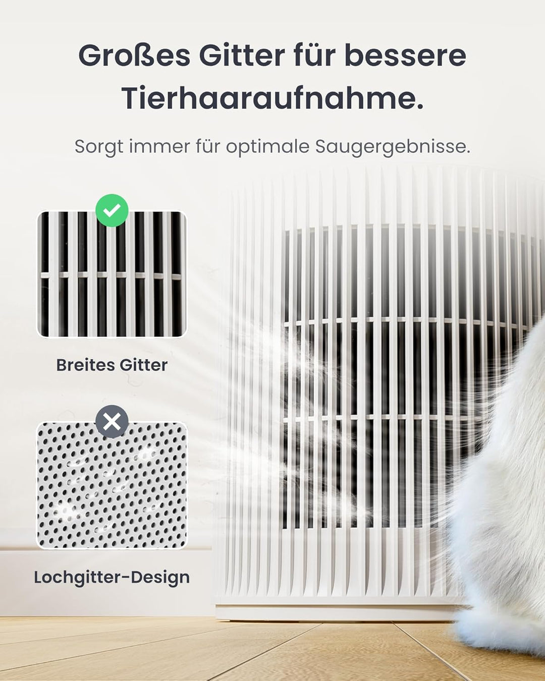 SwitchBot Luftreiniger mit App-Steuerung und Nachtlicht, CADR 400m³/h bis zu 83㎡ Zimmer, HEPA-Filter