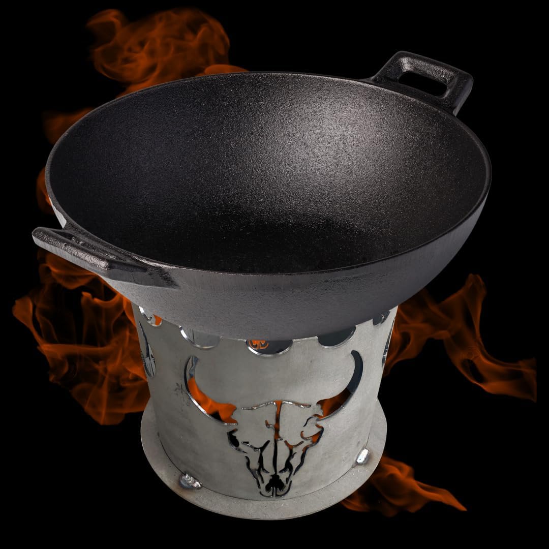 Terma Wokaufsatz/Wokkrone Motiv BBQ Stier passend für durchm. 20cm für Feuerplatte, Grillplatte, Wok