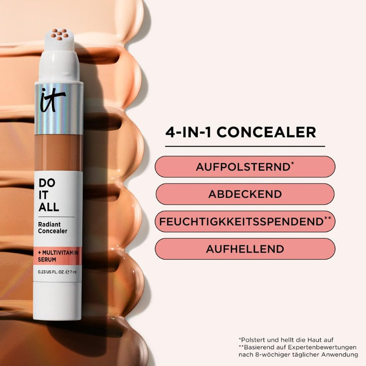 IT Cosmetics Do It All Radiant Concealer, 7 ml, Feuchtigkeitsspendend, aufpolsternder, abdeckender u