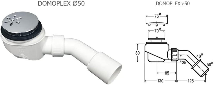 VBChome Acryl-Duschwanne 80x80 cm Siphon Duschtasse rechteckig flach Sanitär-Acryl Duschbecken stabi
