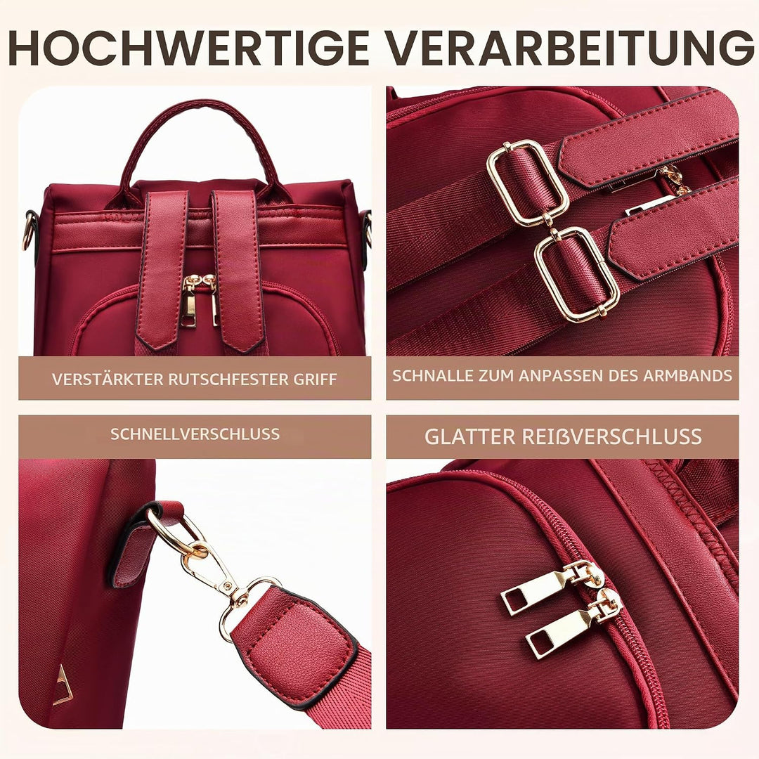 shepretty Wasserdichter Diebstahl-Rucksack für Damen 3-8864rot, 3-8864rot