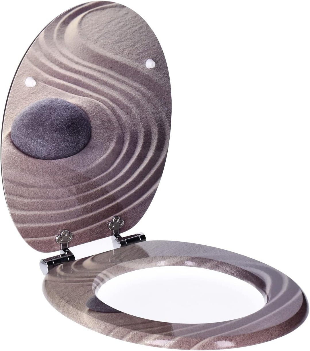 TP WC-Sitz mit Absenk-Automatik und Motiv, Soft-Close-Funktion, Toiletten-Deckel mit Holz-Kern, oval
