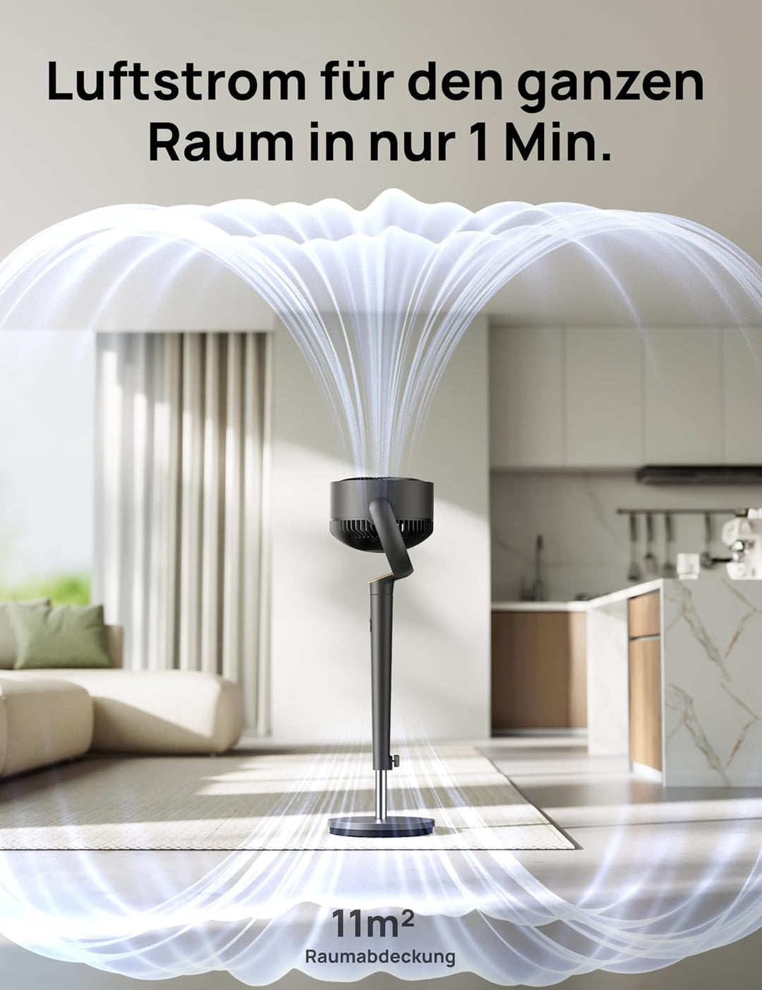 DREO Standventilator sehr leise, Ventilator gross mit Fernbedienung, 20dB Silent Ventilator mit DC-M