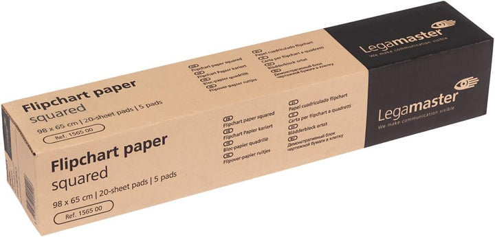 Legamaster 7-156000 Flipchart-Papier, 5 Blöcke mit je 20 Blatt, kariert, Kariert