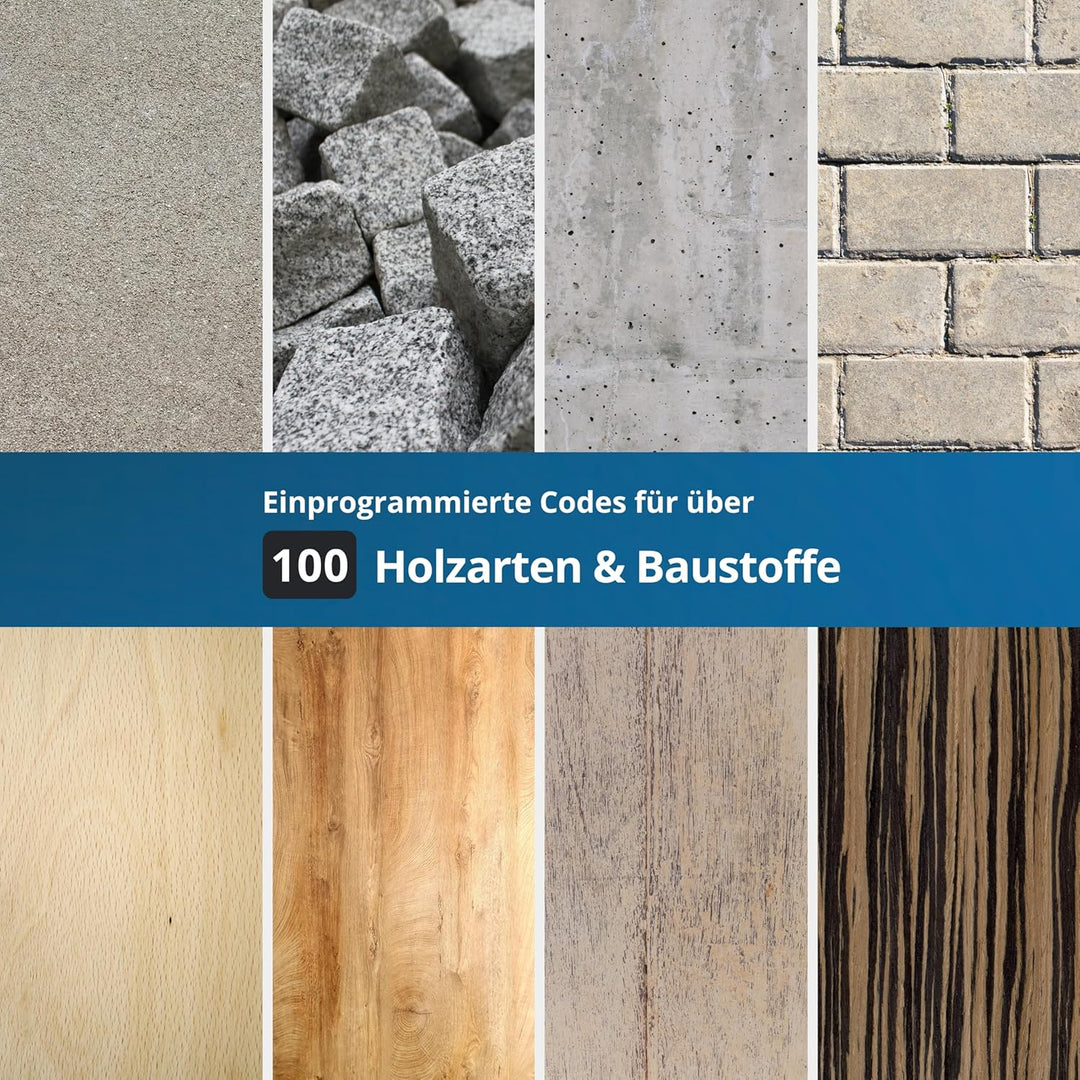 hedue® Feuchtigkeitsmessgerät C036 - Feuchtemesser für Hölzer & Baustoffe zwischen 200-3000 kg/m³, H