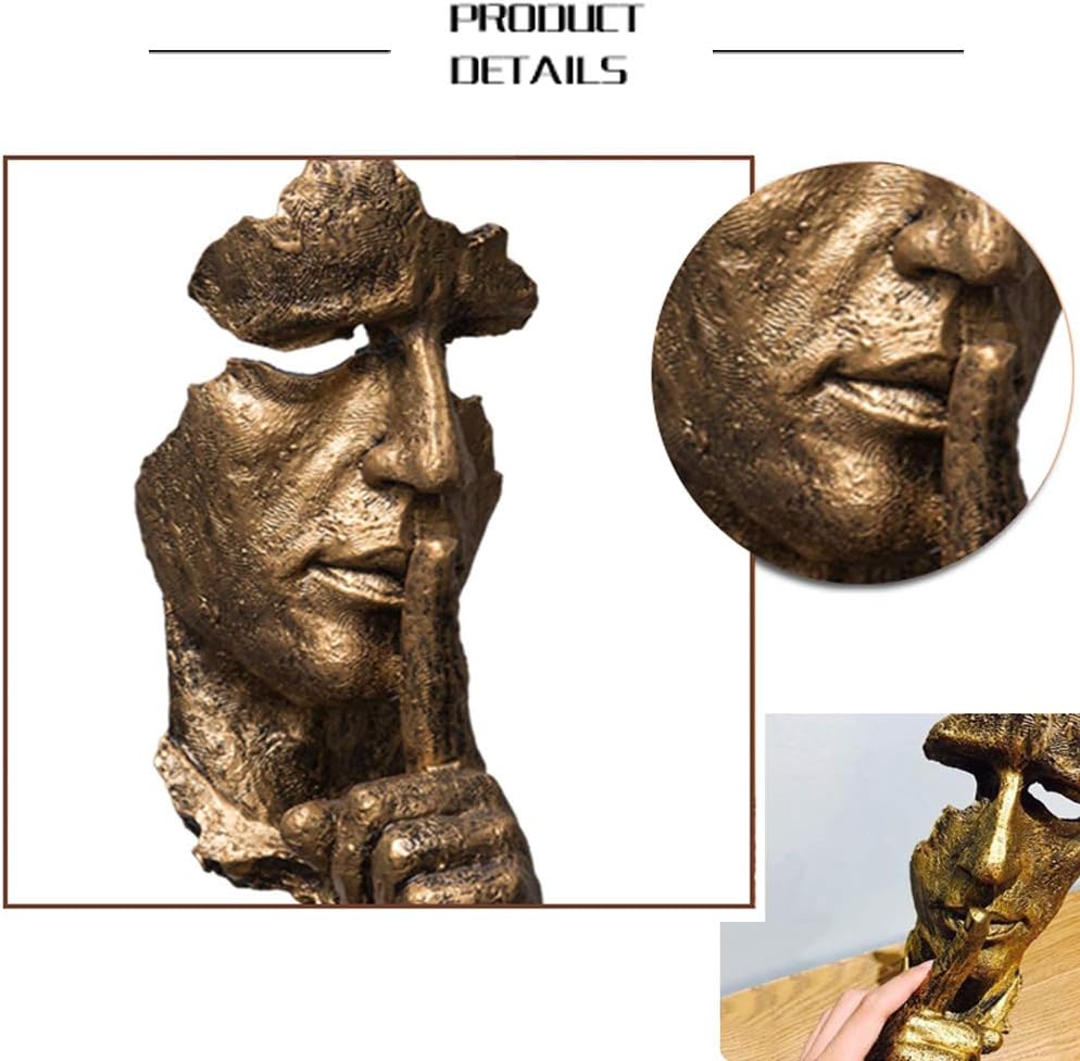 LEPENDOR Stille ist golden - Handgefertigte Stille Männer Statuen Harz Abstrakte Skulptur Büro Home