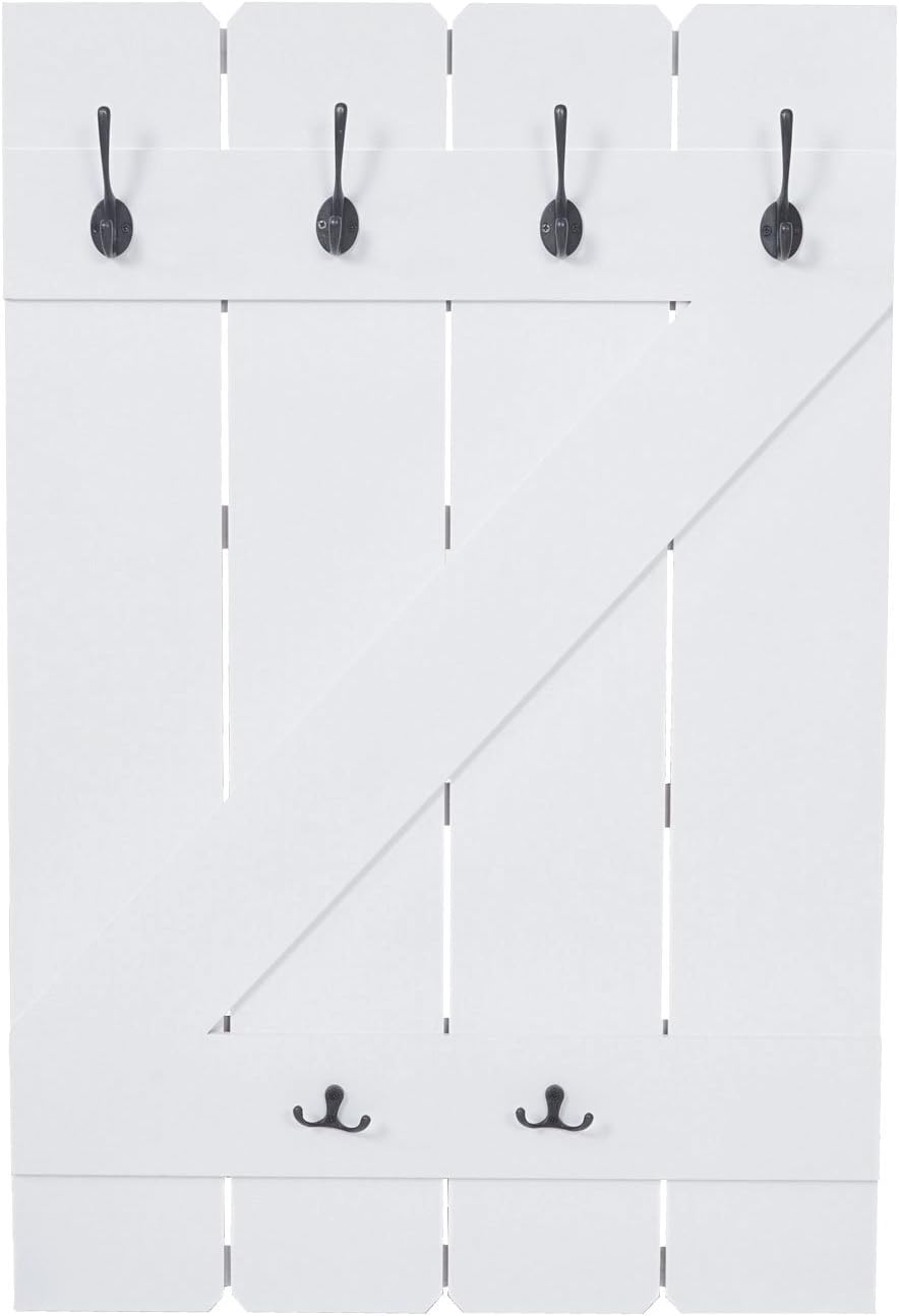 Mendler Tassenhalter HWC-D13, Hängeregal Tassenbrett Wandboard, 6 Haken 91x60cm - weiss lackiert Wei