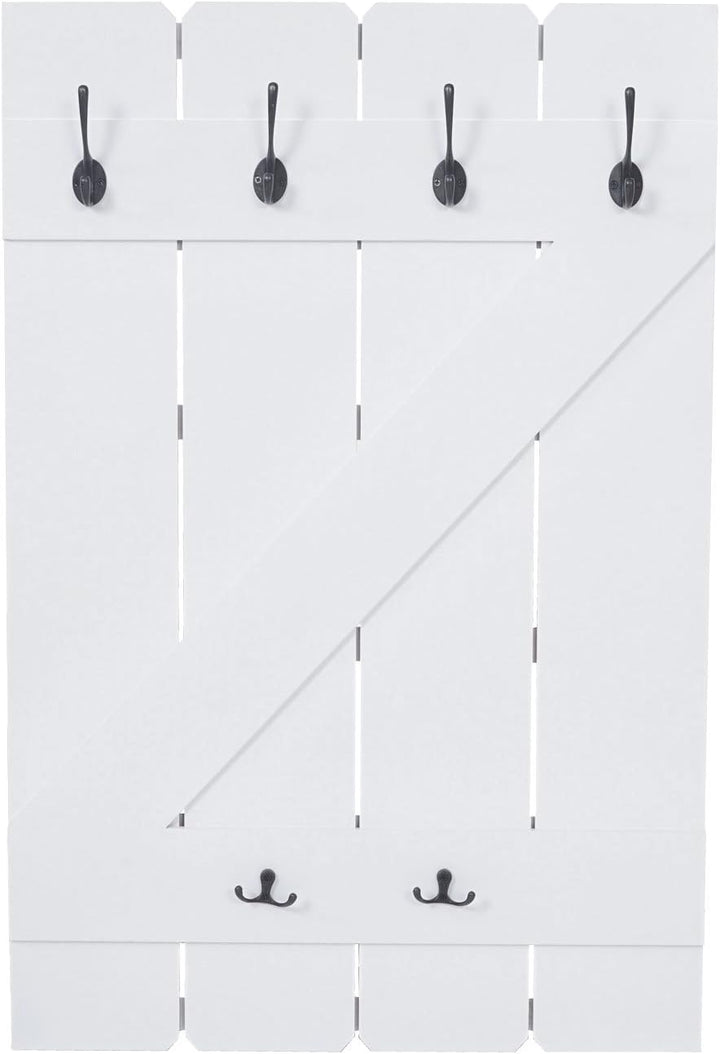 Mendler Tassenhalter HWC-D13, Hängeregal Tassenbrett Wandboard, 6 Haken 91x60cm - weiss lackiert Wei