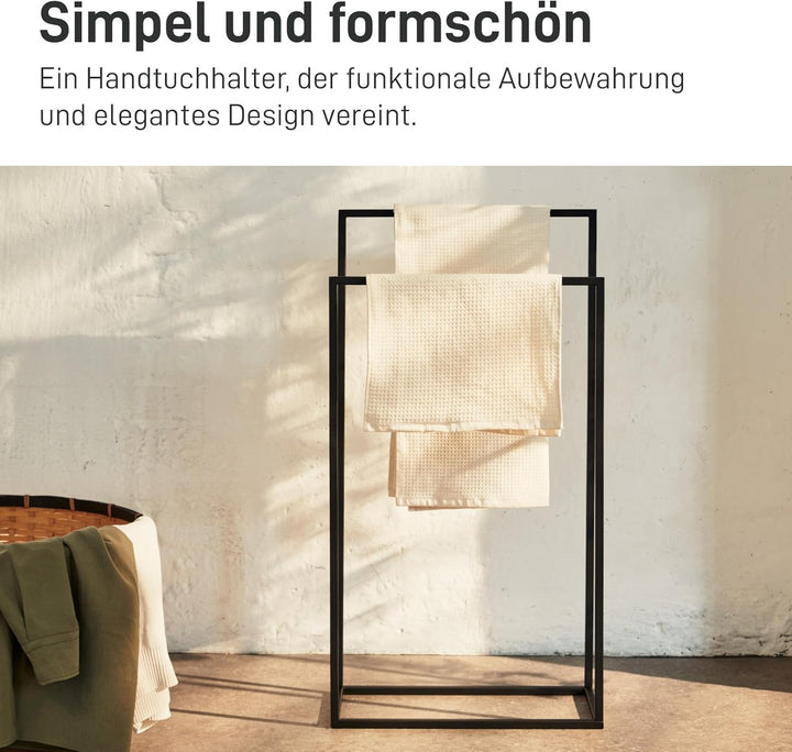 Natural Goods Berlin Duo Handtuchständer freistehend/pulverbeschichteter Standhandtuchhalter aus Met