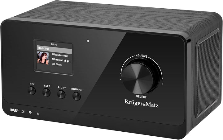 Krüger&Matz KM0816 Internetradio mit Wetterstation, Alarm, RDS, Bluetooth FM/DAB+ / Internet Schwarz