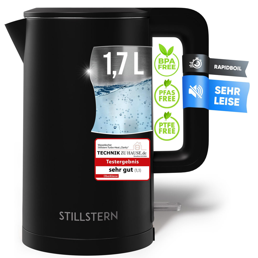 Stillstern Wasserkocher mit Edelstahl Filter [1,7L - 2200W] Wasserkocher mit Präzisionsausguss und A