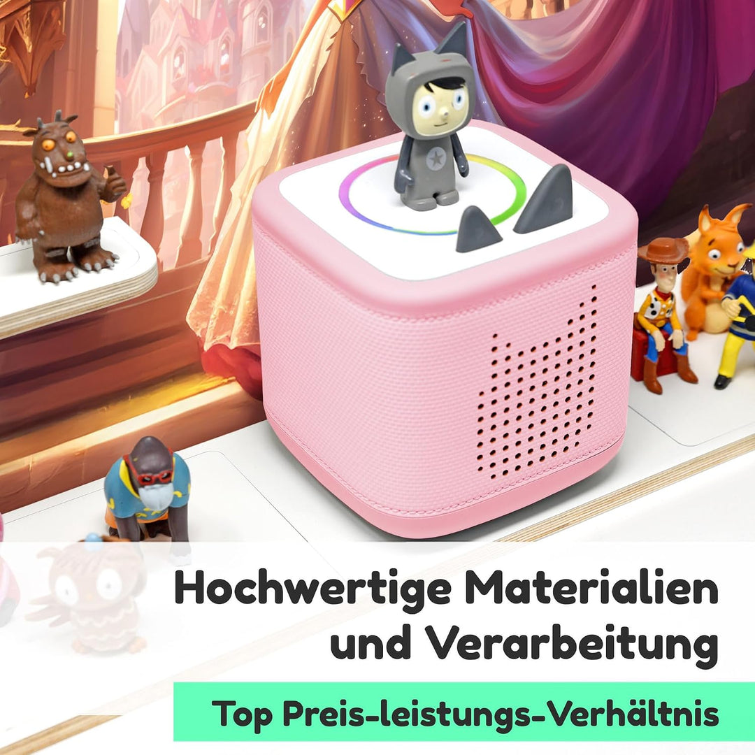 stadtecken Holzregal passend für Toniebox 2 I Geeignet für ca. 50 Tonies I Perfekte Aufbewahrung im