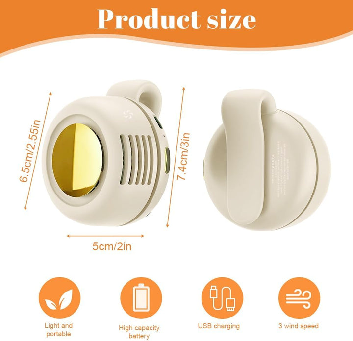 Small Clip Fan, Portable Silent Mini Bladeless Fan Clip On, Tragbarer Clp Ventilator, 900mAh Taillen