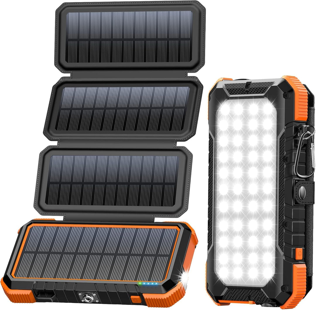 BLAVOR Solar Powerbank 20000mAh Solarladegerät mit 4 Solarpanel und USB C Ausgängen PD 18W Schnellla