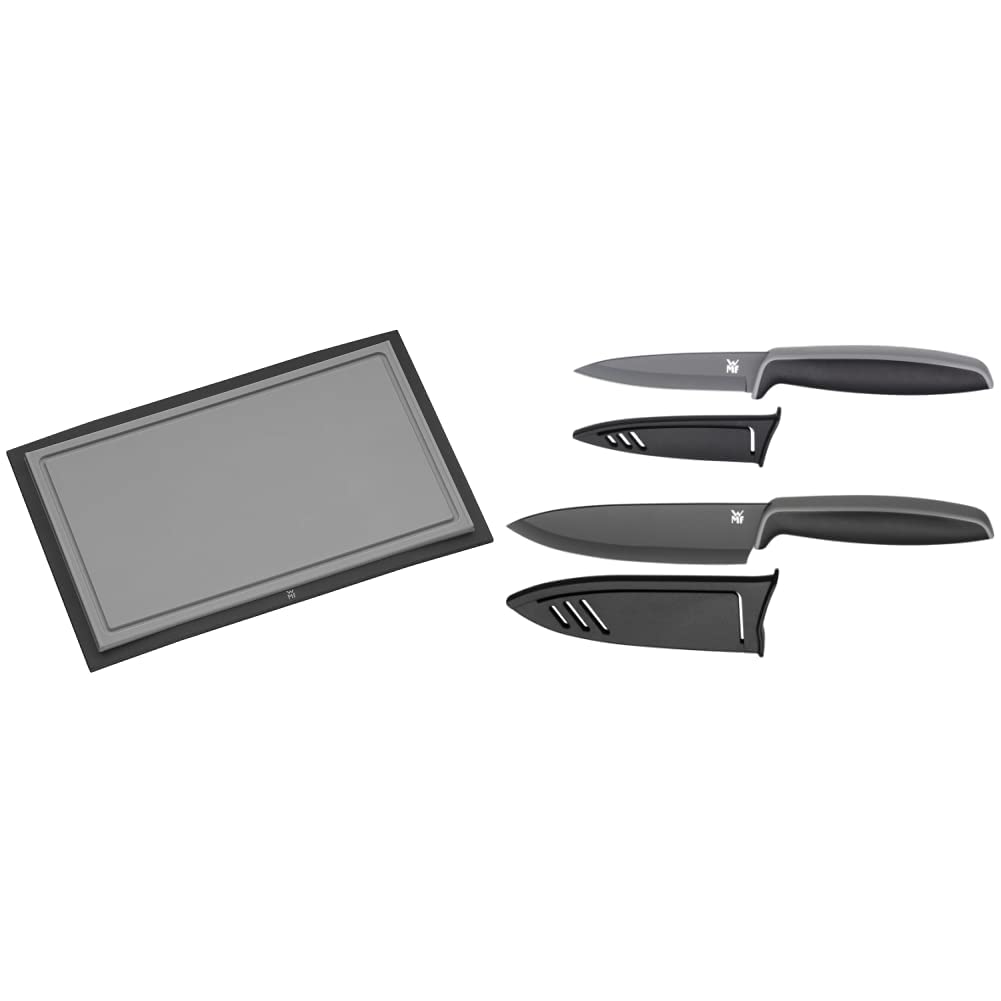WMF Schneidebrett Tranchierbrett Touch schwarz 32 x 20 cm rechteckig aus Kunsstoff Saftrillen spülma
