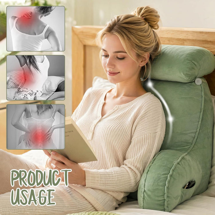 FARYODI Extra Grosses Lesekissen mit Abnehmbarer Hülle, Gefüllt mit Hohlfaser, Ergonomisches Rückens
