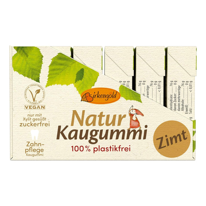 Natürlicher Kaugummi Zimt | 12 Stk. | Ohne Plastik | Xylit Kaugummi | Chicle Kaumasse | Zahnpflegend