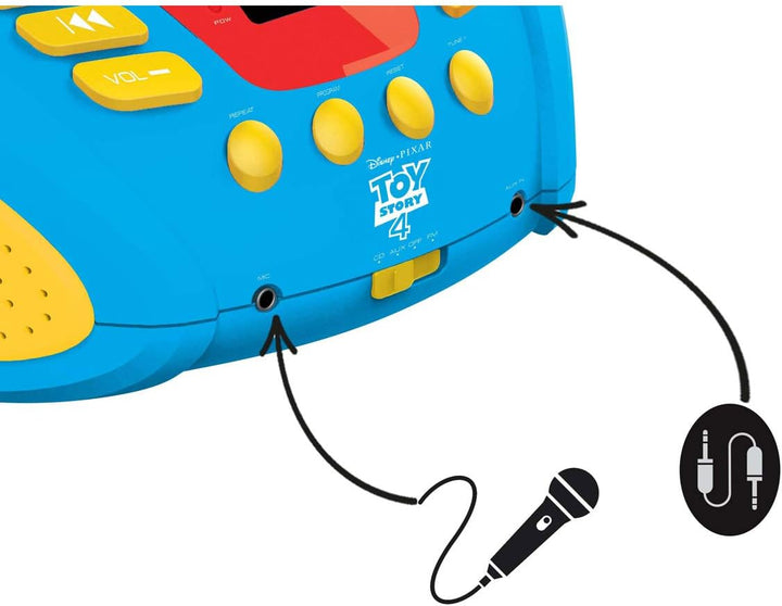 Lexibook - Disney Toy Story Buzz & Woddy - Radio CD-Player, Mikrofonanschluss, Line-In-Eingang, Batt