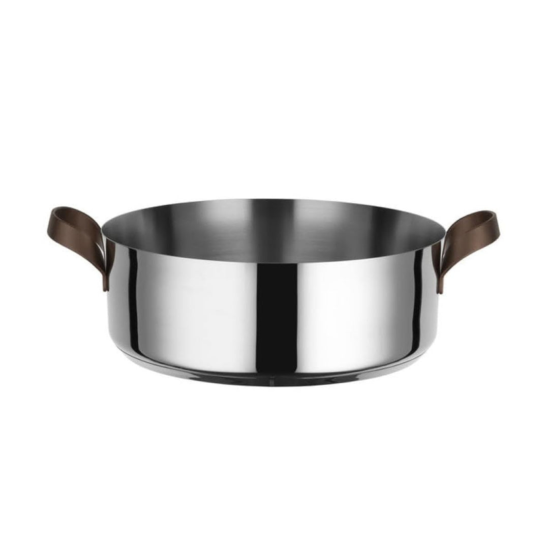 Alessi edo PU102/24 Schmortopf mit Zwei Griffen aus Edelstahl, Griffe aus Edelstahl mit PVD-Beschich
