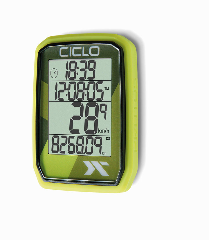 CICLO PROTOS 205 drahtloser Fahrradcomputer, mit 5 automatischen Funktionen in grün, in grün