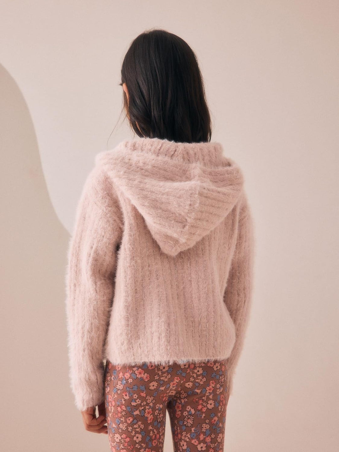 NEXT Mädchen Flauschige Kapuzenjacke mit durchgehendem Reissverschluss 16 Jahre Rosa, 16 Jahre Rosa