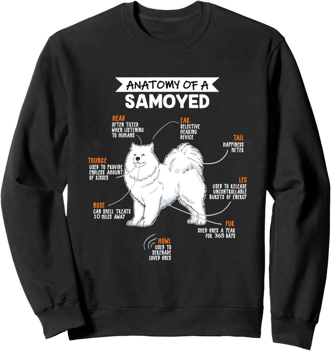 Anatomie Eines Samojede Fun Hunde Herrchen Frauchen Sweatshirt