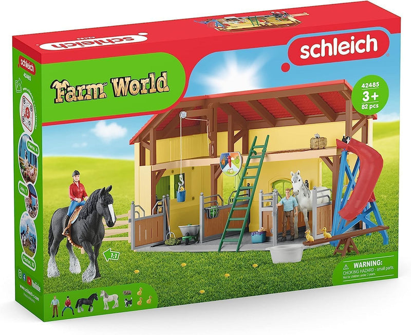 schleich 42485 Pferdestall, für Kinder ab 3+ Jahren, FARM WORLD - Spielset neue Verpackung