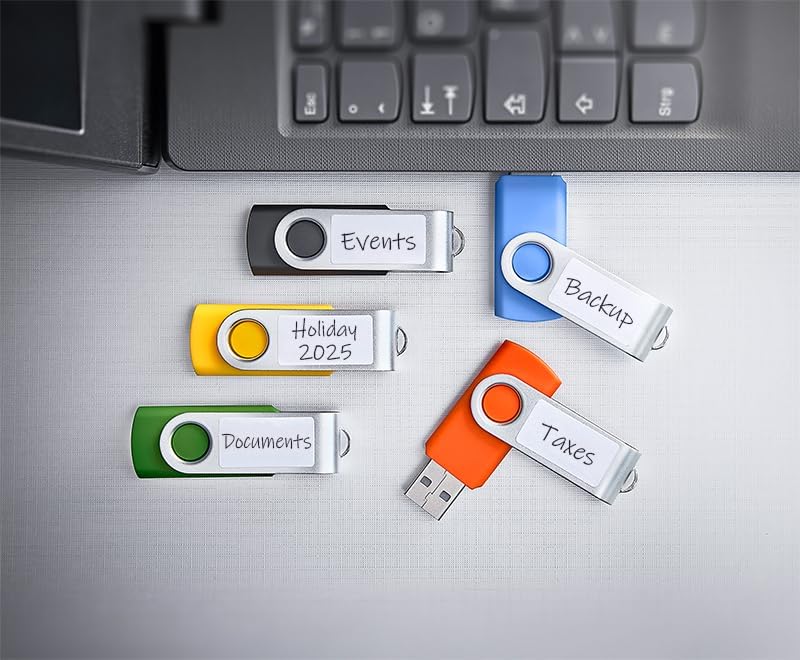 Intenso Basic Line 5X 32 GB USB-Sticks USB 2.0 mit praktischen Beschriftungsetiketten, Gelb, Grün, S