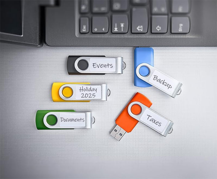 Intenso Basic Line 5X 32 GB USB-Sticks USB 2.0 mit praktischen Beschriftungsetiketten, Gelb, Grün, S