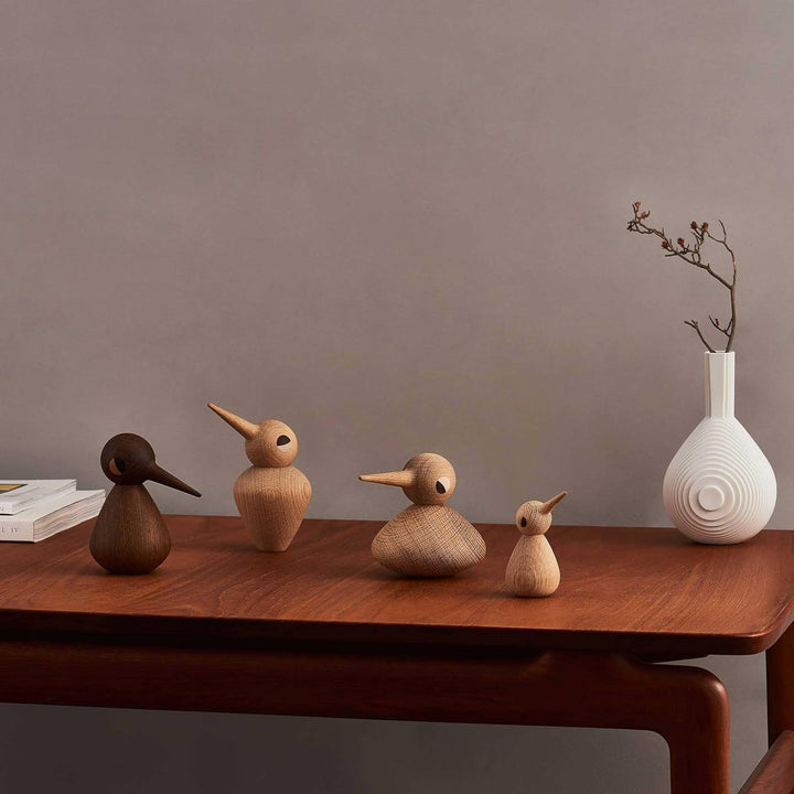 Architectmade Bird Vögel Deko Holzfigur Klein - Eiche geräuchert Smoked, Smoked