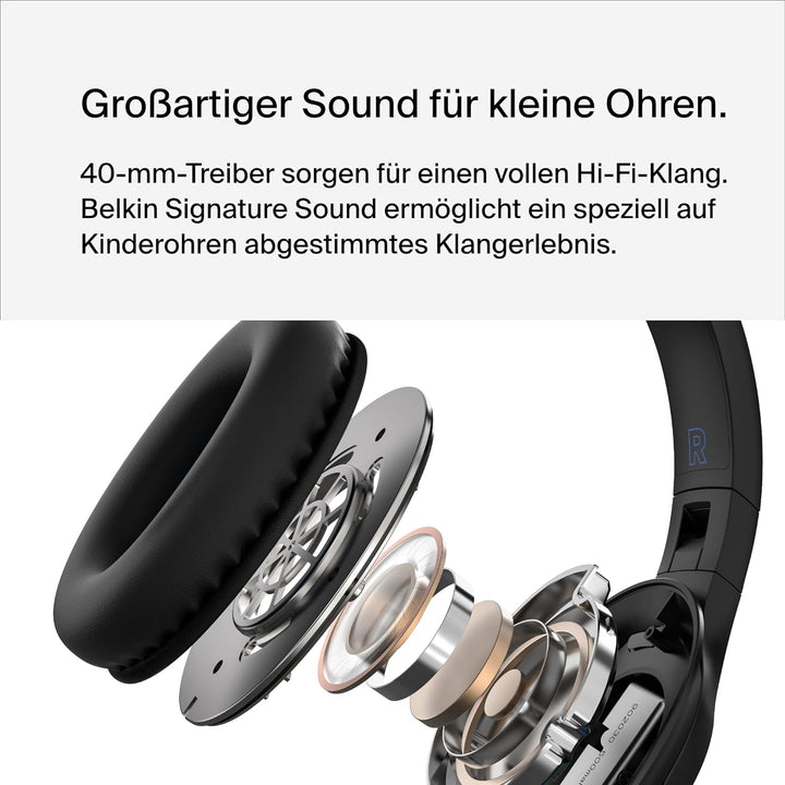 Belkin SoundForm Inspire kabelloser Over-Ear-Kopfhörer für Kinder, On-Ear-Kopfhörer für Mädchen und