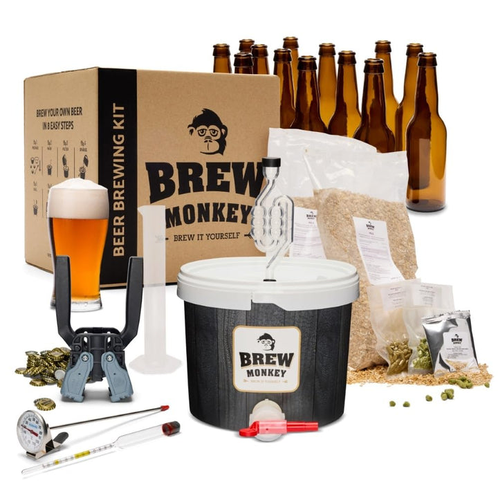 Brew Monkey® Bierbrauset IPA | Luxe Set 5 Liter Bier | 5,7% Vol. | Bier Brauen in der Küche | Bier B