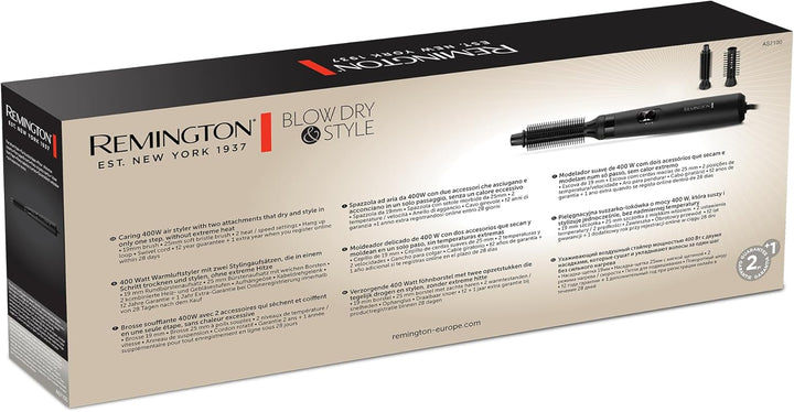 Remington Warmluftbürste [inkl. 2 Aufsätze: 19mm &amp; 25mm Rundbürste] Blow Dry&amp;Style (trocknet &amp; stylt